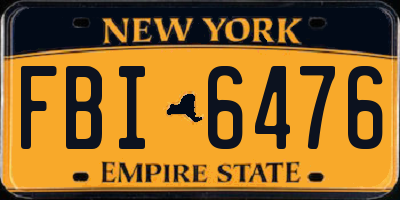 NY license plate FBI6476