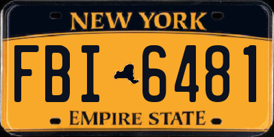 NY license plate FBI6481