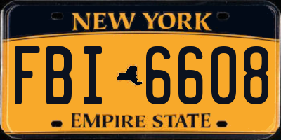 NY license plate FBI6608
