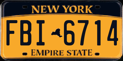 NY license plate FBI6714