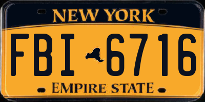 NY license plate FBI6716