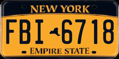 NY license plate FBI6718