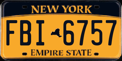 NY license plate FBI6757