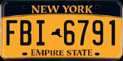NY license plate FBI6791
