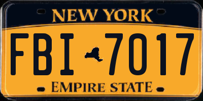 NY license plate FBI7017