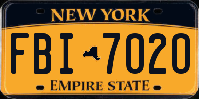 NY license plate FBI7020