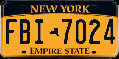NY license plate FBI7024