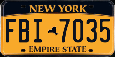 NY license plate FBI7035