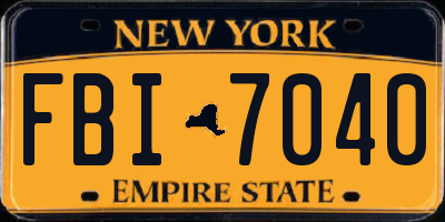 NY license plate FBI7040