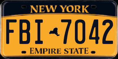 NY license plate FBI7042