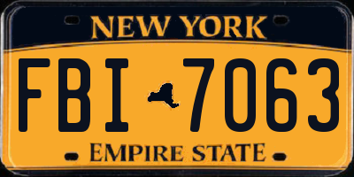 NY license plate FBI7063
