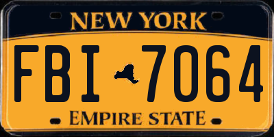 NY license plate FBI7064