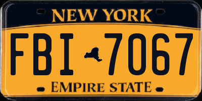 NY license plate FBI7067