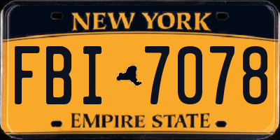 NY license plate FBI7078