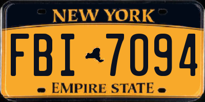 NY license plate FBI7094
