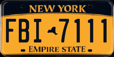 NY license plate FBI7111
