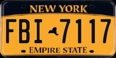 NY license plate FBI7117