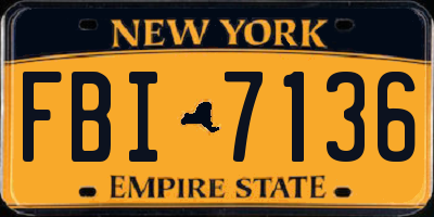 NY license plate FBI7136