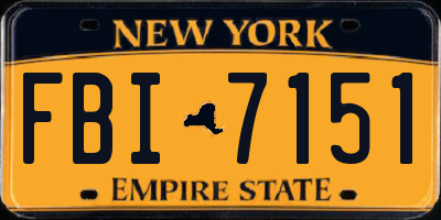 NY license plate FBI7151