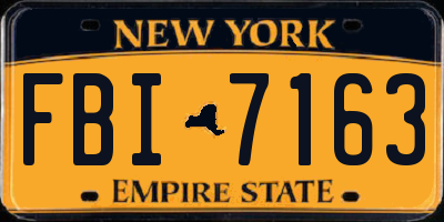 NY license plate FBI7163
