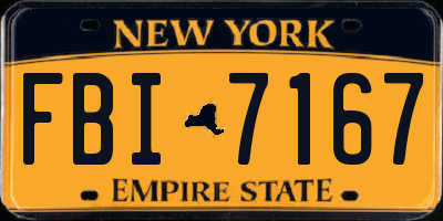 NY license plate FBI7167
