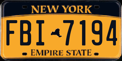 NY license plate FBI7194