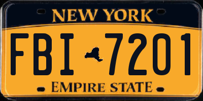 NY license plate FBI7201