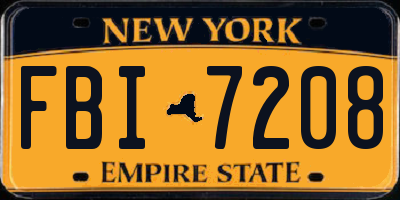 NY license plate FBI7208