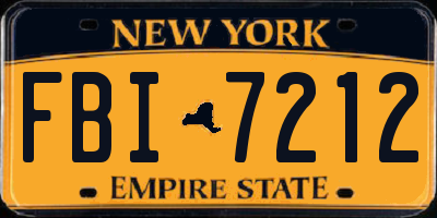 NY license plate FBI7212