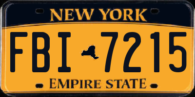 NY license plate FBI7215