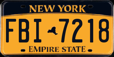 NY license plate FBI7218