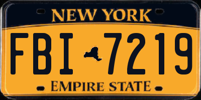 NY license plate FBI7219