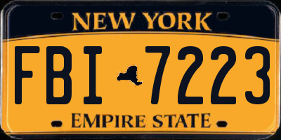 NY license plate FBI7223
