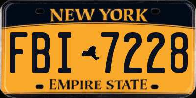 NY license plate FBI7228