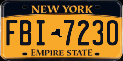 NY license plate FBI7230