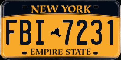 NY license plate FBI7231