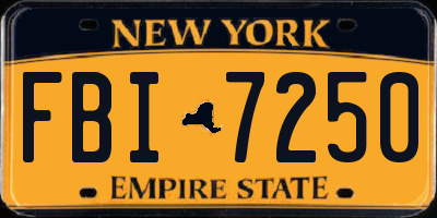 NY license plate FBI7250
