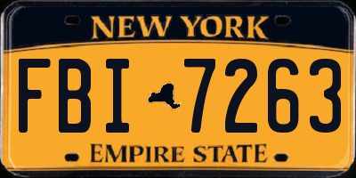NY license plate FBI7263