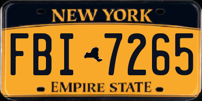 NY license plate FBI7265