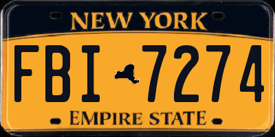 NY license plate FBI7274