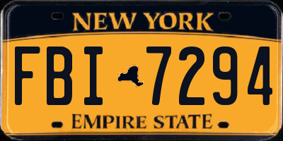 NY license plate FBI7294