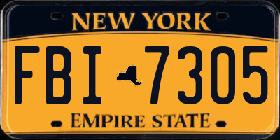 NY license plate FBI7305