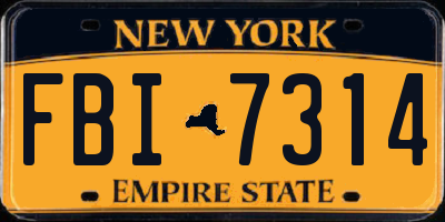 NY license plate FBI7314