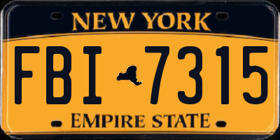 NY license plate FBI7315