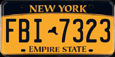 NY license plate FBI7323