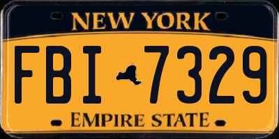 NY license plate FBI7329