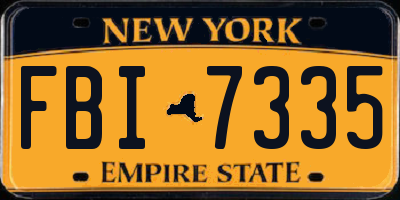 NY license plate FBI7335