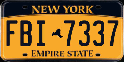 NY license plate FBI7337