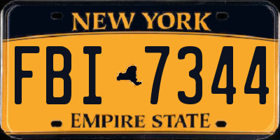 NY license plate FBI7344