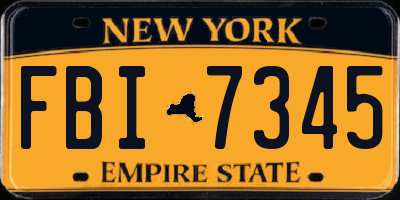 NY license plate FBI7345